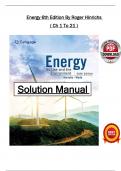 Energy&colon; Its Use and the Environment &ndash; Solution Manual &lpar;6th Edition&comma; Roger Hinrichs&rpar; &vert; Complete Answers to Chapters 1&ndash;21