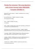 Florida Fire instructor I Test prep Questions  with Correct Answers Latest 2025&sol;2026  Complete GRADED A&plus;