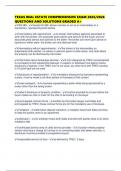 TEXAS REAL ESTATE COMPREHENSIVE EXAM 2025&sol;2026 QUESTIONS AND SOLUTIONS GRADED A&plus;
