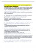 TEXAS REAL ESTATE PAST PAPER 2025&sol;2026 QUESTIONS AND SOLUTIONS GRADED A&plus;