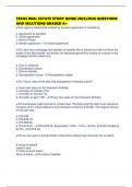 TEXAS REAL ESTATE STUDY GUIDE 2025&sol;2026 QUESTIONS AND SOLUTIONS GRADED A&plus;