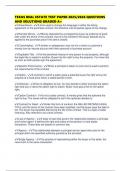 TEXAS REAL ESTATE TEST PAPER 2025&sol;2026 QUESTIONS AND SOLUTIONS GRADED A&plus;