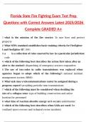 Package Deal for Florida State Fire Fighting Exam Test Prep Questions with Correct Answers Latest 2025&sol;2026 Complete GRADED A&plus; 100&percnt; Fully Covered