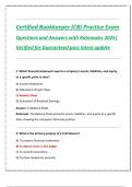 Certified Bookkeeper &lpar;CB&rpar; Practice Exam Questions and Answers with Rationales 2025&vert;  Verified for Guaranteed pass latest update
