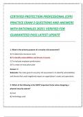 CERTIFIED PROTECTION PROFESSIONAL &lpar;CPP&rpar;  PRACTICE EXAM 2 QUESTIONS AND ANSWERS  WITH RATIONALES 2025&vert; VERIFIED FOR  GUARANTEED PASS LATEST UPDATE