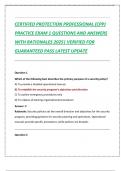 CERTIFIED PROTECTION PROFESSIONAL &lpar;CPP&rpar;  PRACTICE EXAM 1 QUESTIONS AND ANSWERS  WITH RATIONALES 2025&vert; VERIFIED FOR  GUARANTEED PASS LATEST UPDATE