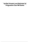 Progressive Care RN Exams Questions with Verified Answers and Rationale&period;
