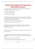 Theatre Arts Chapter 3 Test Questions with Verified Answers