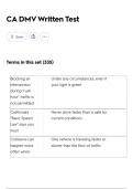CA DMV Written Test 2025 update&vert;comprehensive questions and verified answers &lpar;complete solutions&rpar; Exam&vert;GRADE A&plus;&excl;&excl;