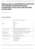 SBB Exam Review COMPREHENSIVE QUESTIONS AND VERIFIED ANSWERS &lpar;DETAILED & ELABORATED&rpar; ACTUAL EXAM 2025 TEST 100&percnt; SOLVED 2025&excl;&excl;