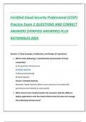 Certified Cloud Security Professional &lpar;CCSP&rpar;  Practice Exam 2 QUESTIONS AND CORRECT  ANSWERS &lpar;VERIFIED ANSWERS&rpar; PLUS  RATIONALES 2025
