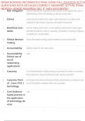NR599 NURSING INFORMATICS FINAL EXAM FALL 2024&sol;2025 ACTUAL QUESTIONS WITH DETAILED CORRECT ANSWERS&period; ACTUAL EXAM&period; NEW&excl;&excl;&sol;A&plus; GRADE ASSURED&sol; GET IT 100&percnt; ACCURATE&excl;&excl;