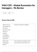 WGU C211 - Global Economics for Managers - PA Review 2025 update&vert; comprehensive questions and verified answers &lpar;complete solutions&rpar; Exam &vert;GRADE A&plus;&excl;&excl;