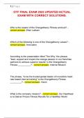 OTF FINAL EXAM 2025 UPDATED ACTUAL  EXAM WITH CORRECT SOLUTIONS&period; 
