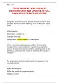TEXAS PROPERTY AND CASUALTY  LICENSING EXAM 2025 UPDATED ACTUAL  EXAM WITH CORRECT SOLUTIONS&period; 