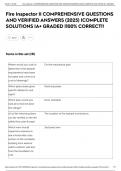 Fire Inspector II COMPREHENSIVE QUESTIONS AND VERIFIED ANSWERS &lpar;2025&rpar; &vert;COMPLETE SOLUTIONS &vert;A&plus; GRADED &vert;100&percnt; CORRECT&excl;&excl;