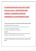 Certified Residential Specialist &lpar;CRS&rpar; Practice Exams Compilation Bundle with Complete Solutions 100&percnt; Verified Latest Update