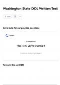 Washington State DOL Written Test 2025&vert;COMPLETE EXAM TEST &lpar;questions and verified answers&rpar; FREQUENTLY MOST TESTED QUESTIONS &vert;already graded A&plus;&vert;100&percnt; passed&excl;&excl;