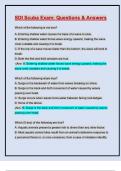 SDI SCUBA CERTIFICATION EXAM STUDY GUIDE WITH CORRECT ANSWERS &vert; 100&percnt; VERIFIED&vert;GRADED A&plus; 