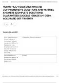 MLPAO MLA&sol;T Exam 2025 UPDATE&vert; COMPREHENSIVE QUESTIONS AND VERIFIED ANSWERS &lpar;COMPLETE SOLUTIONS&rpar; GUARANTEED SUCCESS &vert;GRADE A&plus;&excl;&excl; &lpar;100&percnt; ACCURATE&rpar; GET IT RIGHT&excl;&excl;