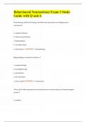 Behavioural Neuroscience Exam 1 Study Guide with Q and A