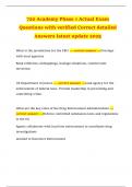 720 Academy Phase 1 Actual Exam Questions with verified Correct detailed Answers latest update 2025