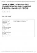 EMT-BASIC EXAM 2 QUESTIONS WITH COMPLETE SOLUTION GUIDE&rpar; &lpar;MULTIPLE CHOICES&rpar; A&plus; GRADED 100&percnt; VERIFIED