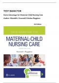 Test Bank For Davis Advantage for Maternal-Child Nursing Care&comma; 3rd Edition&comma; By Scannell&comma;  Ruggiero&period; All Chapters 1-33&period; Newest Edition 2025