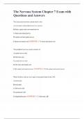The Nervous System Chapter 7 Exam with Questions and Answers