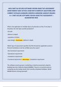 WGU D487 OA SECURE SOFTWARE DESIGN OBJECTIVE ASSESSMENT  EXAM NEWEST 2025 ACTUAL EXAM WITH COMPLETE QUESTIONS AND  CORRECT DETAILED ANSWERS &lpar;VERIFIED ANSWERS&rpar; ALREADY GRADED  A&plus; &sol; D487 SECURE SOFTWARE DESIGN OBJECTIVE ASSESSMENT &vert;  GUARANTEED PASS