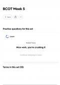BCOT Week 5 2025 Actual exam &lpar;Testing Real Exam Questions&rpar;and verified Answers &lpar; 100&percnt; accurate&rpar; GET IT RIGHT&excl;&excl;