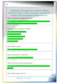 Database management systems &lpar;DBMS&rpar;  Questions with  Correct Answers