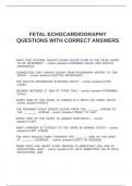 FETAL ECHOCARDIOGRAPHY QUESTIONS WITH CORRECT ANSWERS