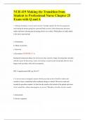 NUR 419 Making the Transition from Student to Professional Nurse Chapter 25 Exam with Q and A