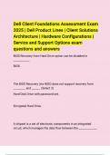 Dell Client Foundations Assessment Exam 2025 &vert; Dell Product Lines &vert; Client Solutions Architecture &vert; Hardware Configurations &vert; Service and Support Options exam questions and answers