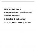 HESI RN Exit Exam Comprehensive Questions And Verified Answers Updated 2025 &lpar; Detailed & Elaborated&rpar; ACTUAL EXAM TEST QUESTIONS