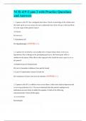 NUR 419 Exam 3 with Practice Questions and Answers