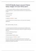 NUR 419 Quality Improvement & Patient Safety Chapter 22 Exam with Q and A