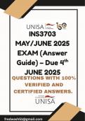 INS3703 MAY&sol;JUNE 2025 EXAM &lpar;Answer Guide&rpar; &ndash; Due 4th JUNE 2025