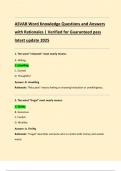 ASVAB Word Knowledge Questions and Answers  with Rationales &vert; Verified for Guaranteed pass  latest update 2025