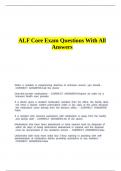 ALF Core Exam Questions With All Answers&period;