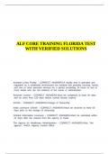ALF CORE TRAINING FLORIDA TEST WITH VERIFIED SOLUTIONS