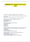 NSG 6440 &ndash; APEA Predictor Study Test &ndash; Advanced Practice Exam Preparation