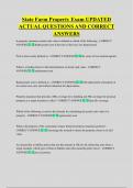 State Farm Property Exam UPDATED  ACTUAL QUESTIONS AND CORRECT  ANSWERS