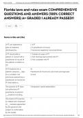 Florida laws and rules exam COMPREHENSIVE QUESTIONS AND ANSWERS &lpar;100&percnt; CORRECT ANSWERS&rpar; A&plus; GRADED &vert; ALREADY PASSED&excl;&excl;