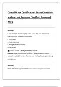 CompTIA A&plus; Certification Exam Questions  and correct Answers &lpar;Verified Answers&rpar;  2025