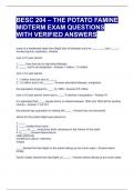 BESC 204 &ndash; THE POTATO FAMINE MIDTERM EXAM QUESTIONS WITH VERIFIED ANSWERS 