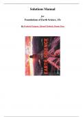 Solutions Manual for Earth Science (15th Edition, by Edward Tarbuck) Chapter 1 to 16