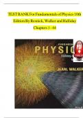 Test Bank for Fundamentals of Physics 10th Edition by Resnick&comma; Walker and Halliday