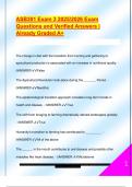 ASB301 Exam 3 2025&sol;2026 Exam  Questions and Verified Answers &vert;  Already Graded A&plus; 